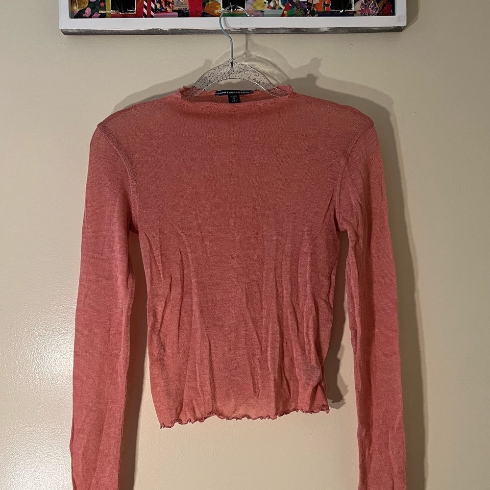 Ralph Lauren Coral Long Sleeve Top